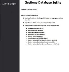 Baixar Android Gestione Database & Installazione Linguaggio di programmazione Eclipse pdf, epub, ebook